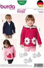 Burda Kids Schnittmuster #9425 Kinder Jacke mit Kapuze Gr. 86-122 Nählevel 1