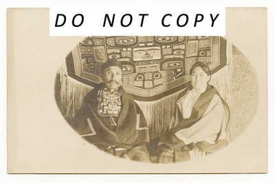 RARE Vintage Sepia RPPC Alaska Sitka Pioneer Augustus Bean and His Wife c. 1904