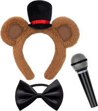 Bear Costume Accessories for Adults/Kids,Bear Costume Set with Ears Headband Bow