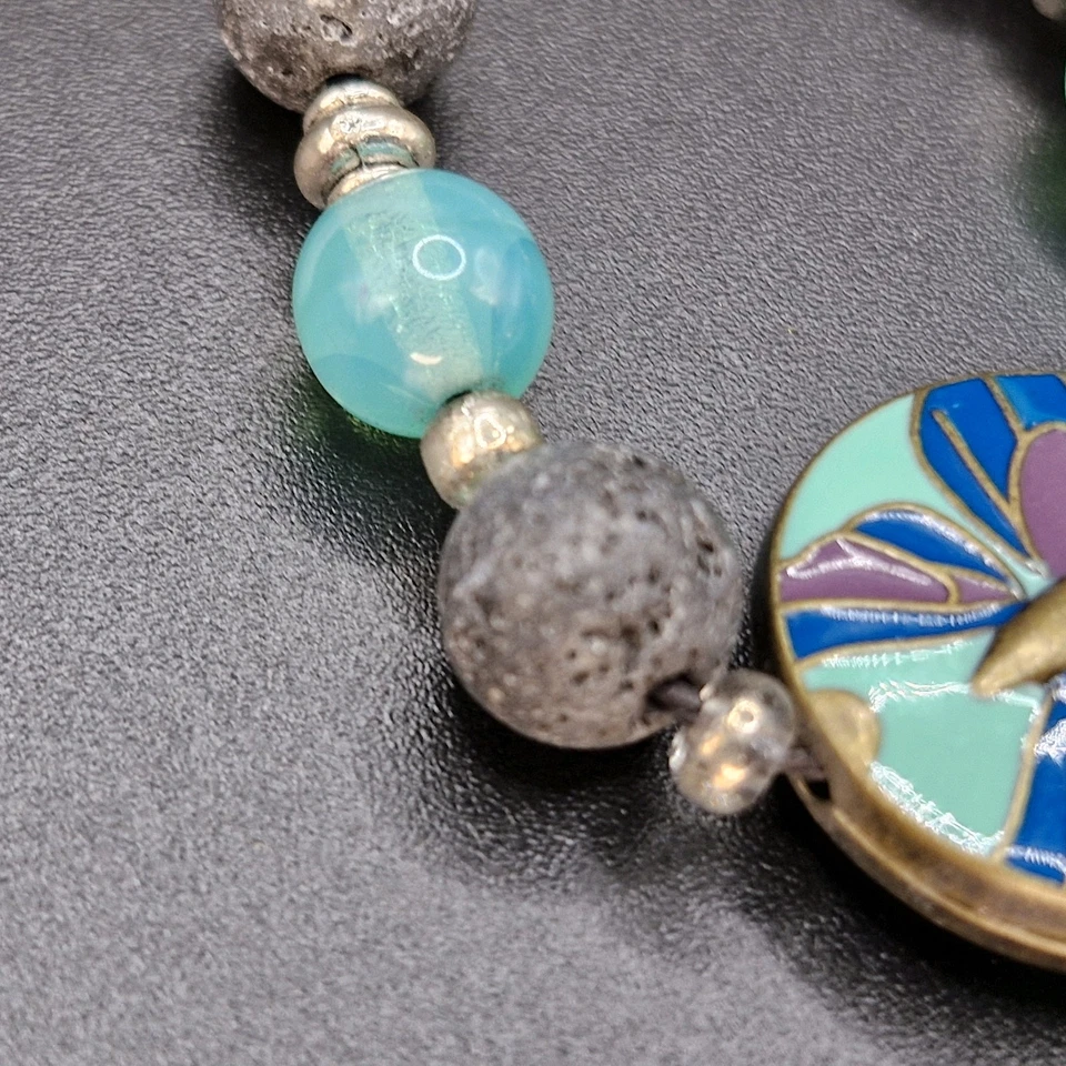 搪瓷彩绘蝴蝶绳可调节手链银色蓝色紫色 7+ — 第 3/4 张图片