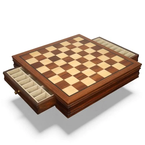 20” Legacy Golden Rosewood Luxury Chess Board with Velvet Storage Drawers