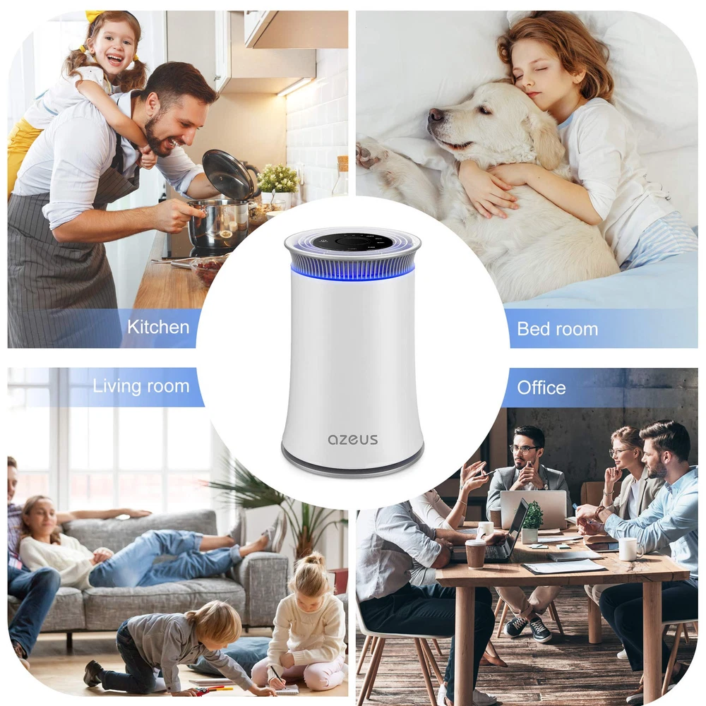 Air Purifier for Home Pets Hair Dust Bedroom 843 ft² H13 True HEPA Filter