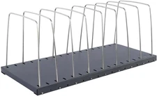 STEELMASTER Adjustable Desk File Organizer Rack, 8 Compartments, Black