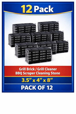 Grill Brick/Grill Cleaner, BBQ Scraper Cleaning Stone Pack of 12- 3.5'' x 4'' x 8''
