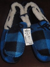 URBAN PIPELINE - MEN - SLIPPERS - BLUE PLAID - SIZE LARGE 2-BLU-1 