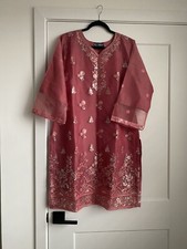 NWT Mehzabeen Peach/Pink Size L kurta 1pc Kameez