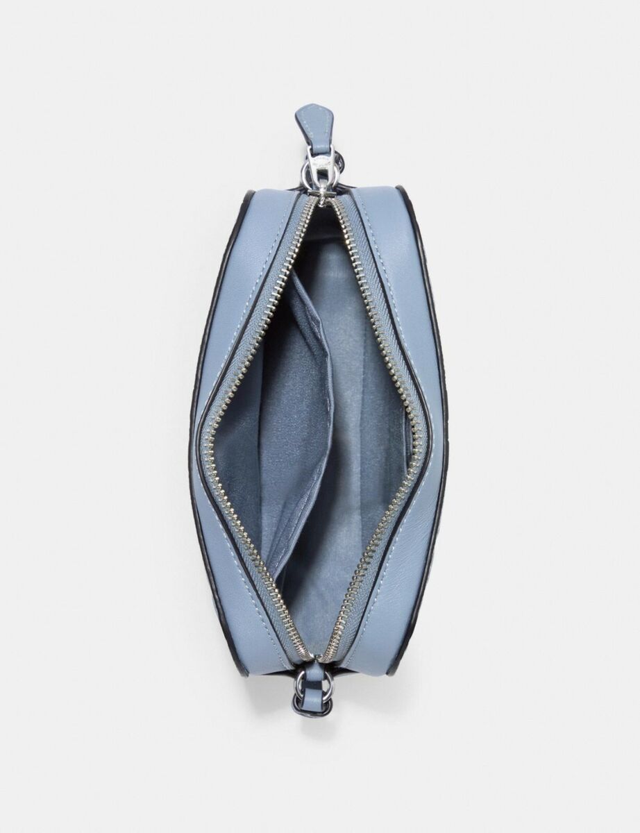 Coach Mini Camera Bag in Signature Leather Twilight Blue Coach Mini Camera Bag in Signature Leather Twilight Blue