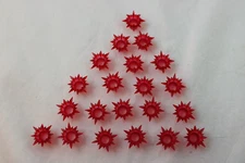 21 Red Starburst Atomic Star Mini String Christmas Light bulb Covers Reflectors