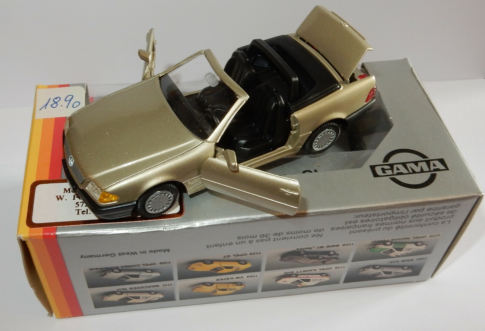 Voiture miniature 1/43 SOLIDO MERCEDES 500 SL neuve - Équipement auto