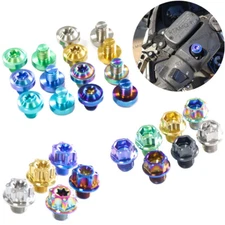 Motorcycle Rearview Side Mirror Hole Plugs Screws M10x10mmx1.25p Titanium Screw