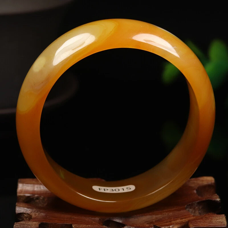 Brazalete Brazalete Ágata 54mm Natural Amarillo Marrón Calcedonia Jade 06083 Foto 2 de 4