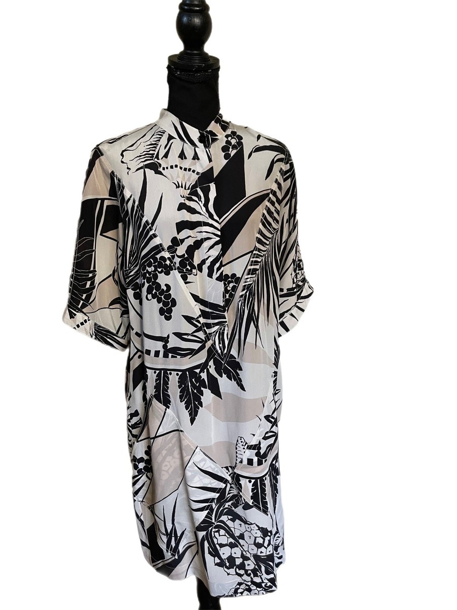 送料込/関税込■Stella McCartney■プリントシルクマキシドレス Stella McCartney 100% Silk Tropical Floral Cream Black Dress