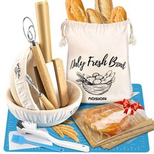 Banneton Bread Proofing Basket Set of 2,Sourdough Starter Kit,9" Round  10" ...