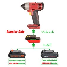 1x Adapter for Porter Cable,B D 20v Battery To for CHICAGO ELECTRIC 18v Tools