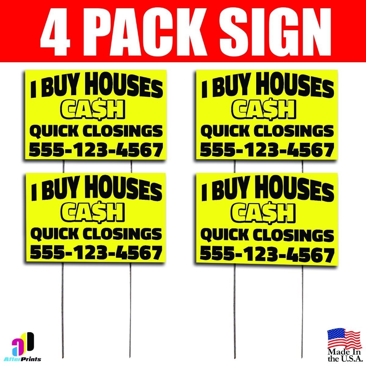 4X I Buy Houses CASH Yard Bandit Signs Your Phone Number Real Estate 4X I Buy Houses CASH Yard Bandit Signs Your Phone Number Real Estate