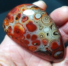 TOP 89.5G Natural Polished Silk Banded Lace Agate Crystal Madagascar BA3707