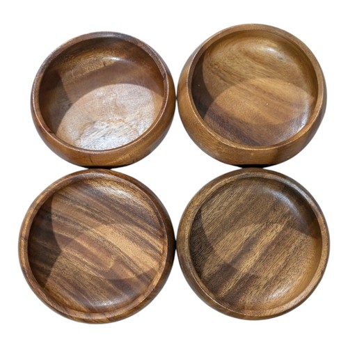 Vintage Wood Bowls Set of Four Made In The Philippines - Picture 3 of 6