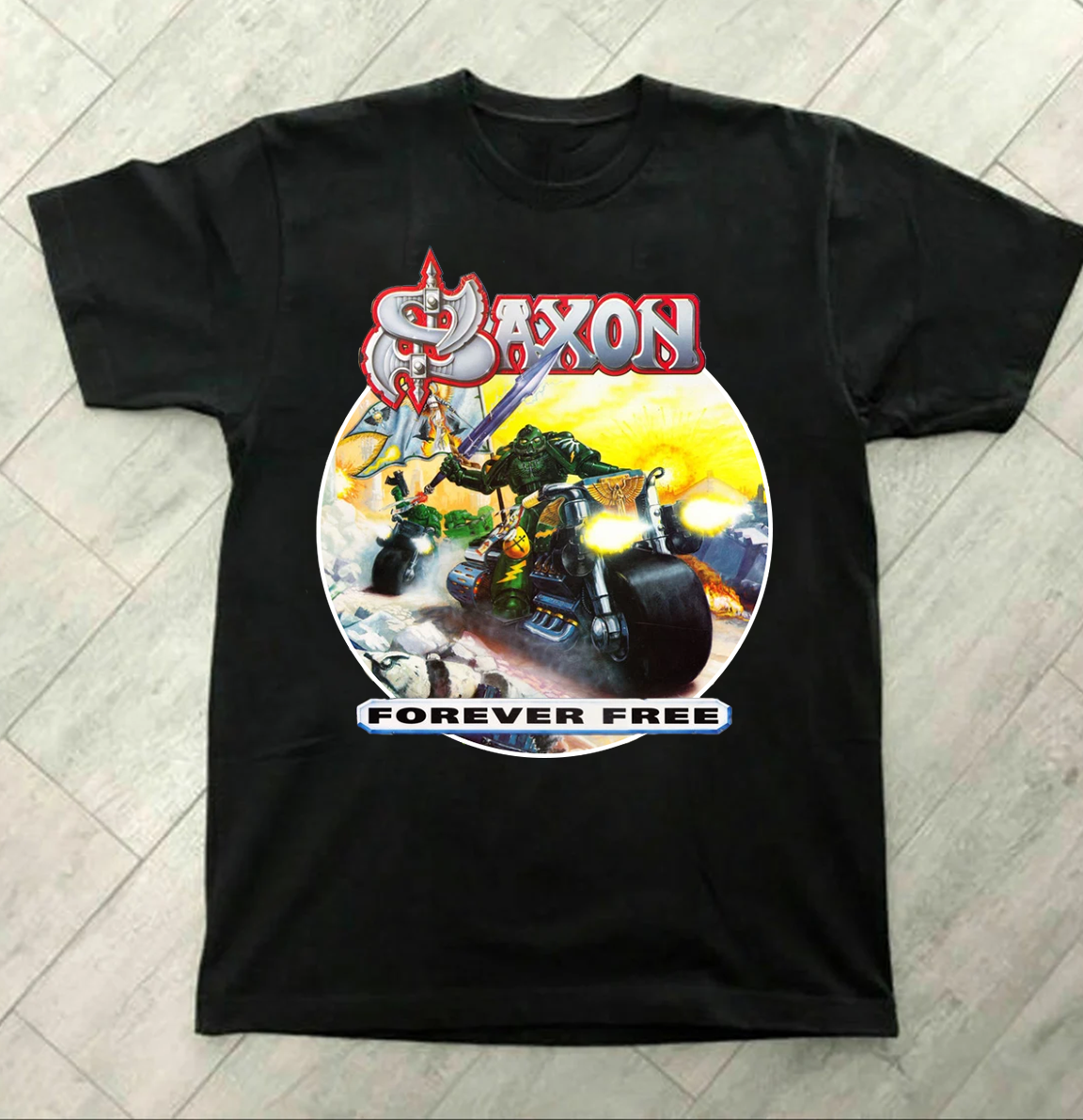 Saxon Band Forever Free Album Music Unisex T-Shirt All Size S To
