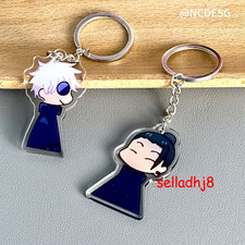 2Pcs Anime Jujutsu Kaisen Satoru Gojo Geto Suguru Keychain Pendant Keyring Gift