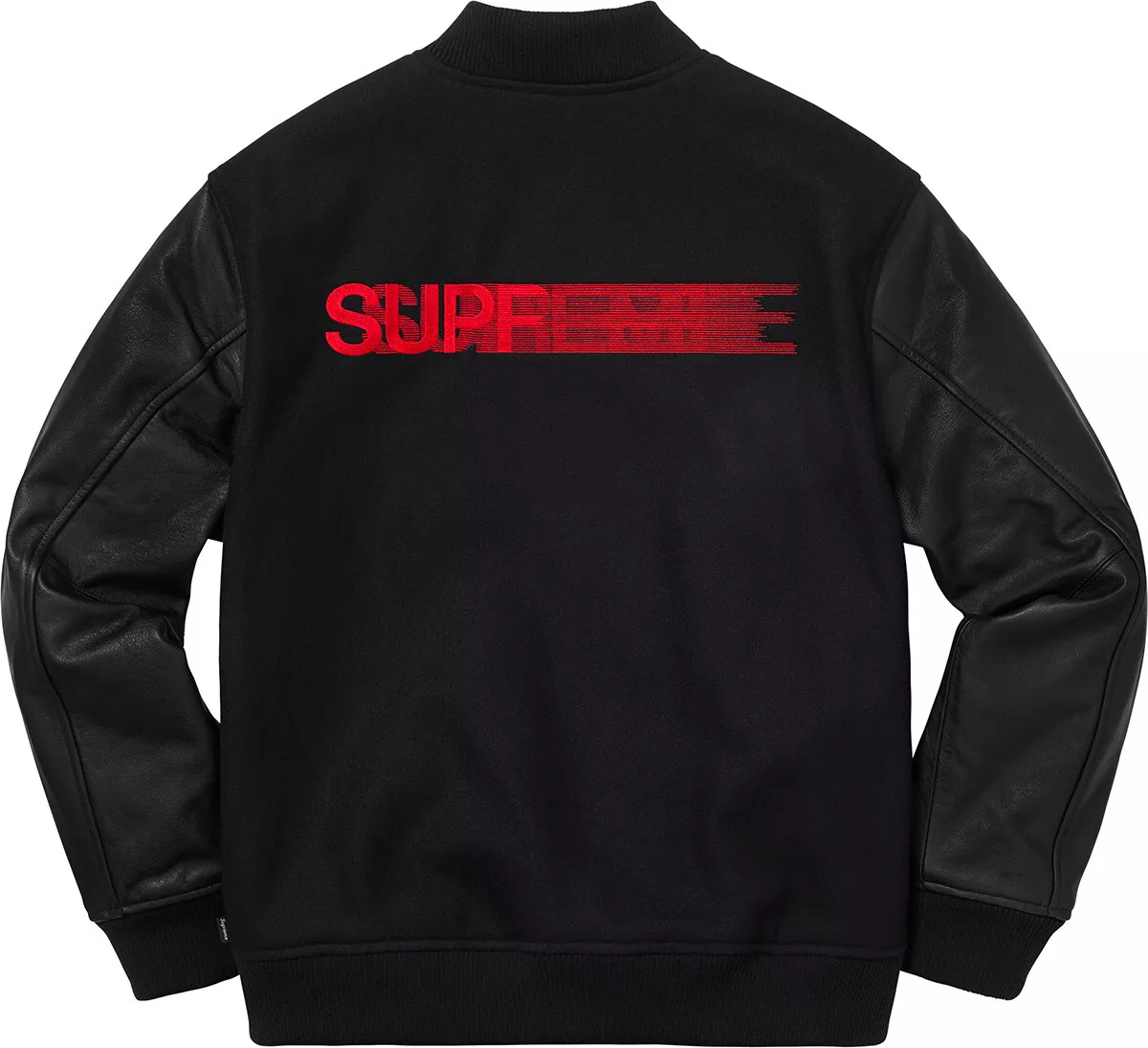 Supreme Motion Logo Varsity Jacket Black FW18 (FW18J42) Sizes M-XL