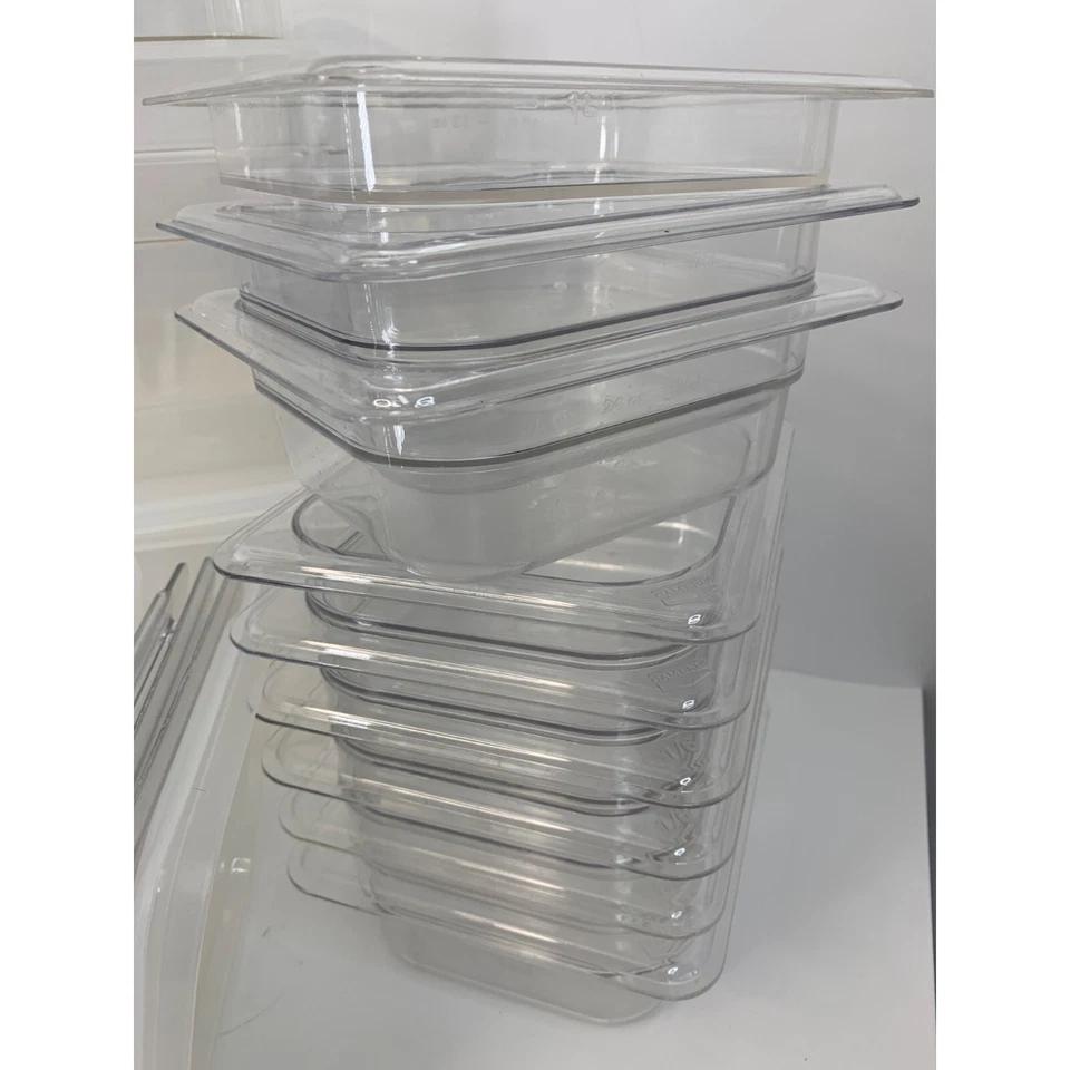 Lote de 24 Piezas Tapas Sartenes Tamaño 1/6 1/3 Almacenamiento en Frío Alimentos Restaurante Transparente 6789 Foto 2 de 4