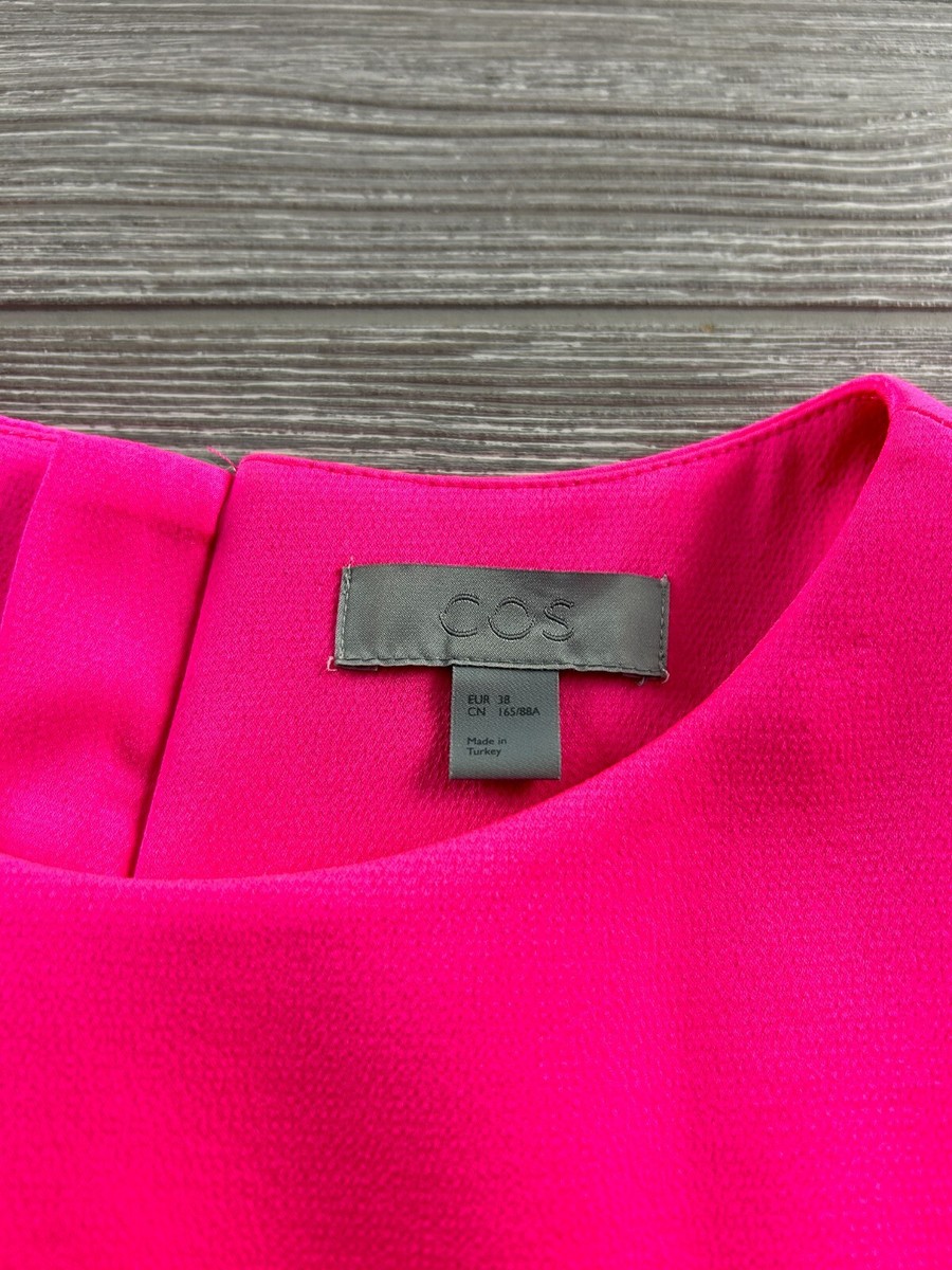 COS Racer Neck MIDI Dress Back Zipper Hot Pink Sleeveless Size EUR 38  Barbie | eBay
