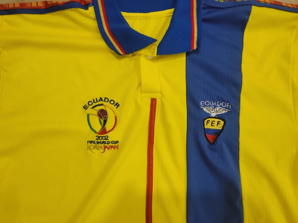 VINTAGE ECUADOR 2002 FIFA WORLD CUP KOREA JAPAN HOME JERSEY OFFICIAL SIZE L