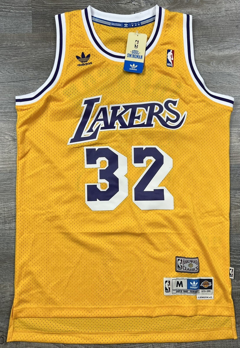レア！ADIDAS製 MAGIC JOHNSON LAKERS JERSEY Magic Johnson jersey men's small VINTAGE ADIDAS HARDWOOD