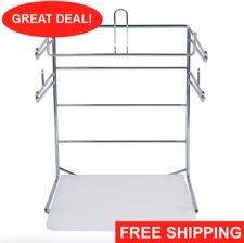 Chrome T-Shirt Shopping Bag Rack Stand Store Holder Dispenser Grocery Bagging