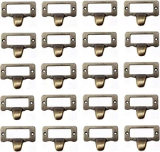 20 Pack Vintage Card Catalog Drawer Pulls File Cabinet Pulls for Office