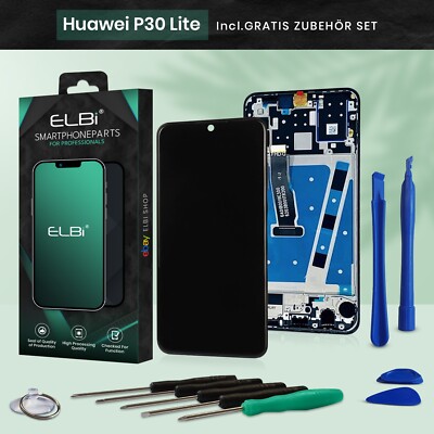 OLED Display für Huawei P30 Lite Full HD Screen Bildschirm + Rahmen Schwarz ELBI