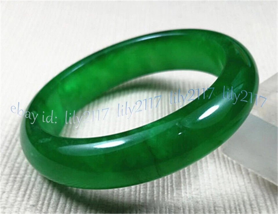 Brazalete brazalete de piedras preciosas de jadeíta verde natural real joyería amuleto 56-64 mm Foto 3 de 4