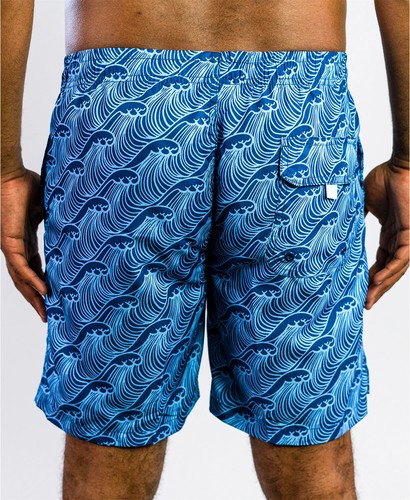 BEAUTIFUL GIANT Men's Beach Swim Pocketed Board Short Blue Size L - Picture 2 of 3