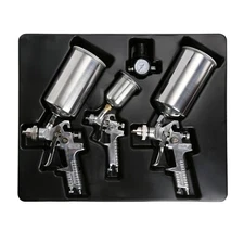 Air Spray Paint Gun Set Sprayguns with Cups and Air Regulator Maintenance Primer