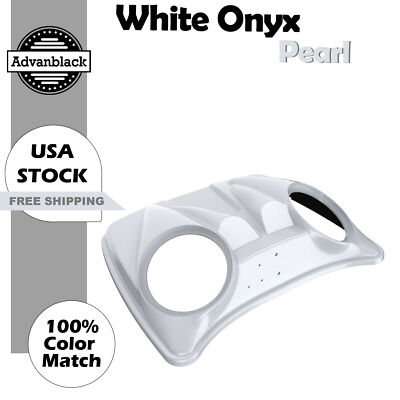 Dual 8'' Speaker Lids White Onyx Pearl For Harley Razor Chopped & King