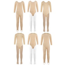 Kids Girls Leotard With Pants Thermal Training Costume Activewear Ballet Basic