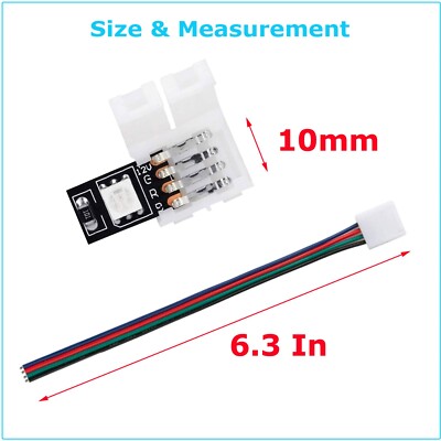 Connecteur LED 4 Broches En L – Pour Ruban 5050 RGB, 10 Pièces, Uxcell