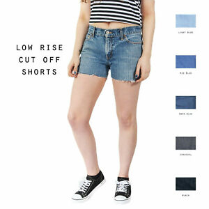 low cut denim shorts