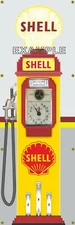 SHELL GAS STATION VINTAGE CLOCKFACE GAS PUMP BANNER MURAL GARAGE ART 2' x 6'