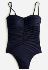 J. Crew Women's Navy Blue Ruched Sweetheart One Piece Swimsuit Size 22 NWT