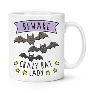 Beware Crazy Bat Lady Breakfast Dippy Egg Cup Board Halloween Mum Funny