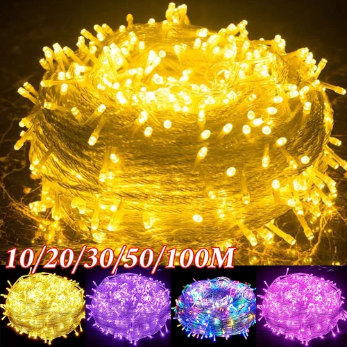 20/50/100M 200-1000LED Lichterkette Weihnachts Außen Innen Party Beleuchtung Yhq - Bild 1 von 24
