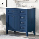 36" Bathroom Vanity with Sink Combo Bathroom Cabinet with Drawers and Shelves