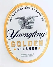 Yuengling Golden Pilsner Oval Tin Tacker Sign - New & Free Shipping - 22" x 15"