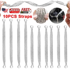 10X Universal Engine Automotive Ground Strap Connector Flat Braided Copper Cable