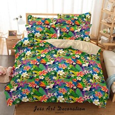3D Floral Pattern Colorful Quilt Cover Set Duvet Cover Bedding Pillowcases