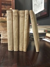 1800 Condillac Cours d’Étude Parma 5 Vol. Illumination Philosophy Scroll Rare