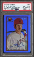 2019 BOWMAN 30TH ANNIVERSARY AUTO CHROME SHOHEI OHTANI 1/10 PSA 8 AUTO AUTHENTIC