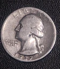 1937 Washington Quarter Silver 25C Circulated US Coin Uncertified 0.9 Fineness