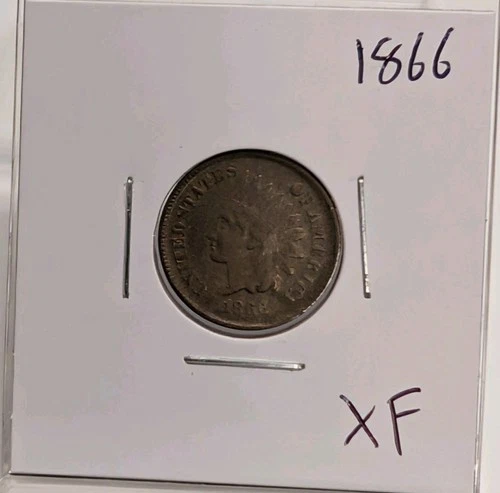 1866-P Philadelphia Indian Head Cent IHC Better Date XF Extra Fine
